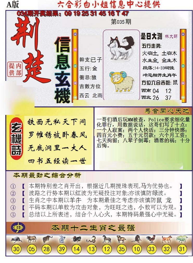 2025035期荆楚信息玄机A