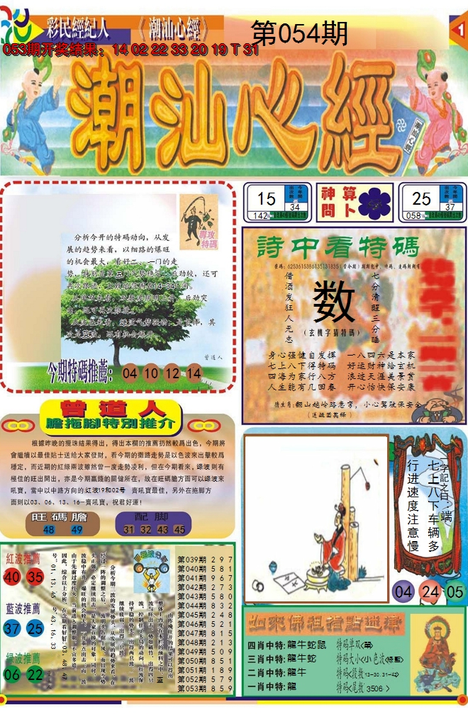 2025054期潮汕心经A