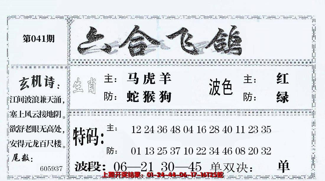 2025041期六合飞鸽