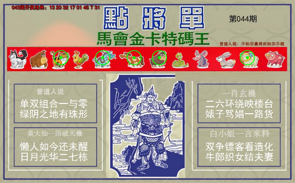 2025044期点将单
