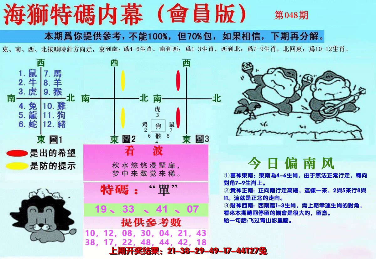 2025048期另版海狮特码内幕报