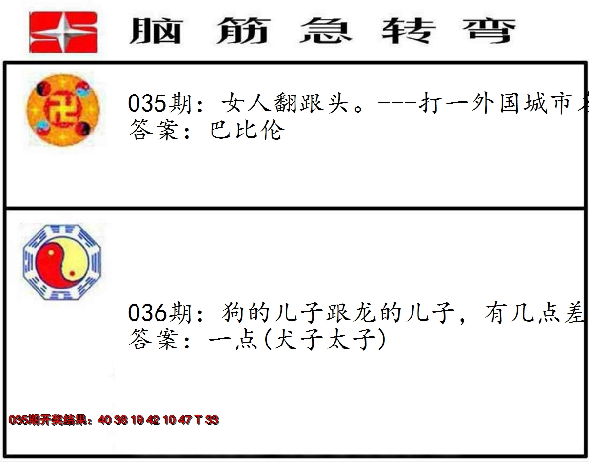 2025036期脑筋急转弯