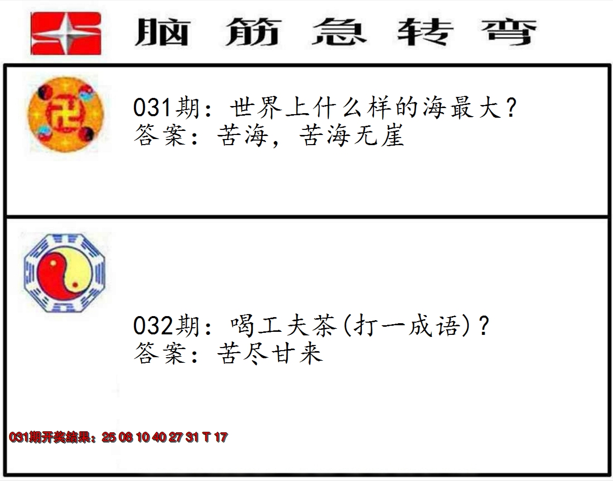 2025032期脑筋急转弯