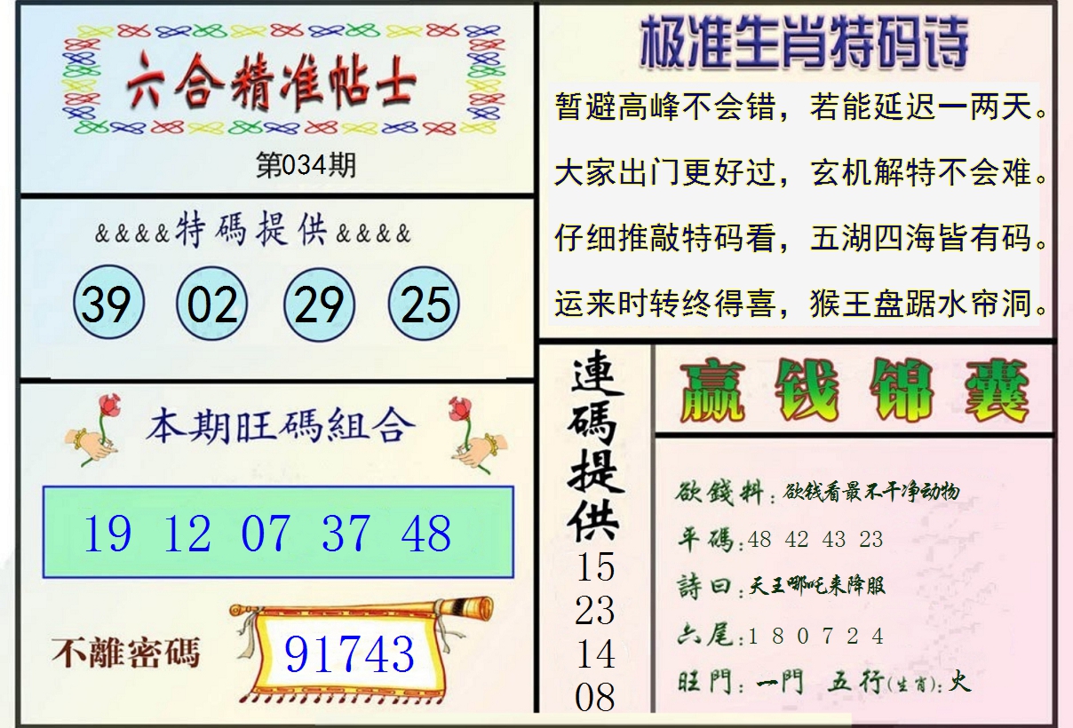2025034期精准贴士