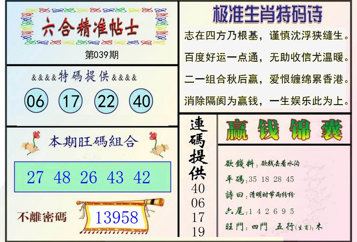 2025039期精准贴士