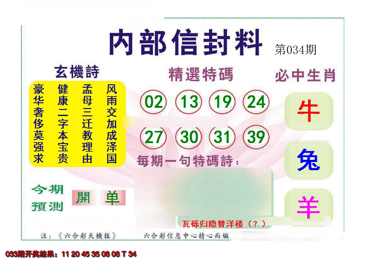 2025034期内部信封料