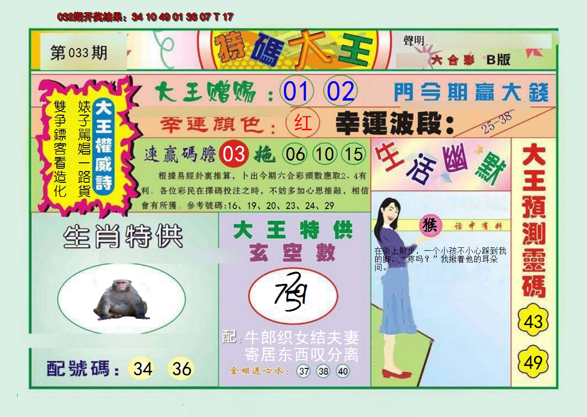 2025033期特码大王B