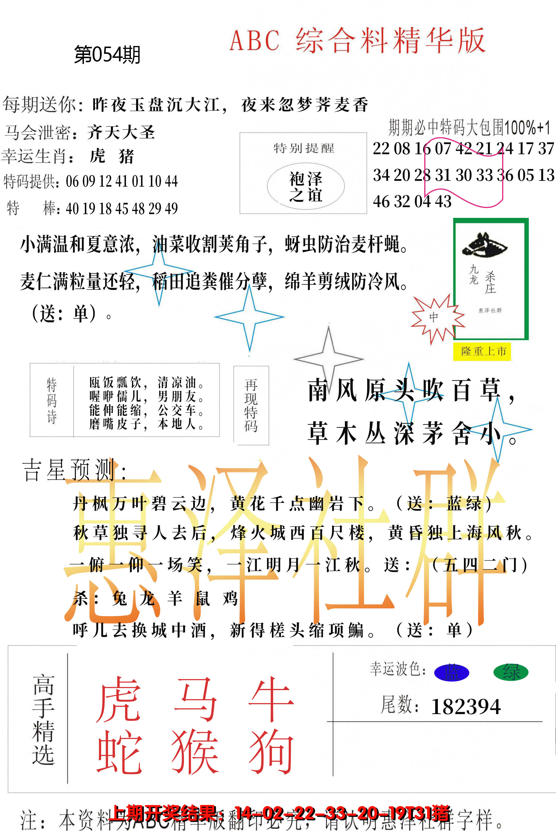 2025054期综合正版资料