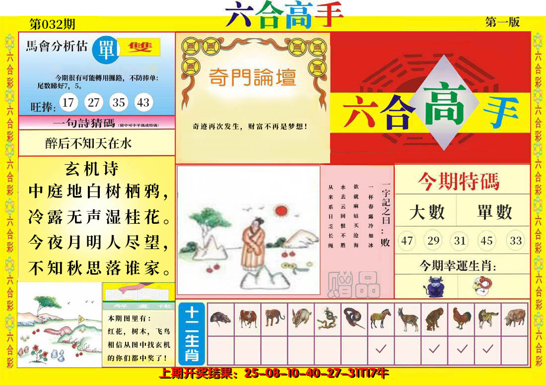 2025032期六合高手A