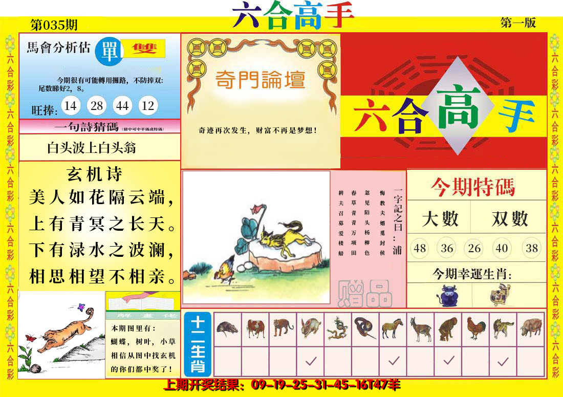 2025035期六合高手A