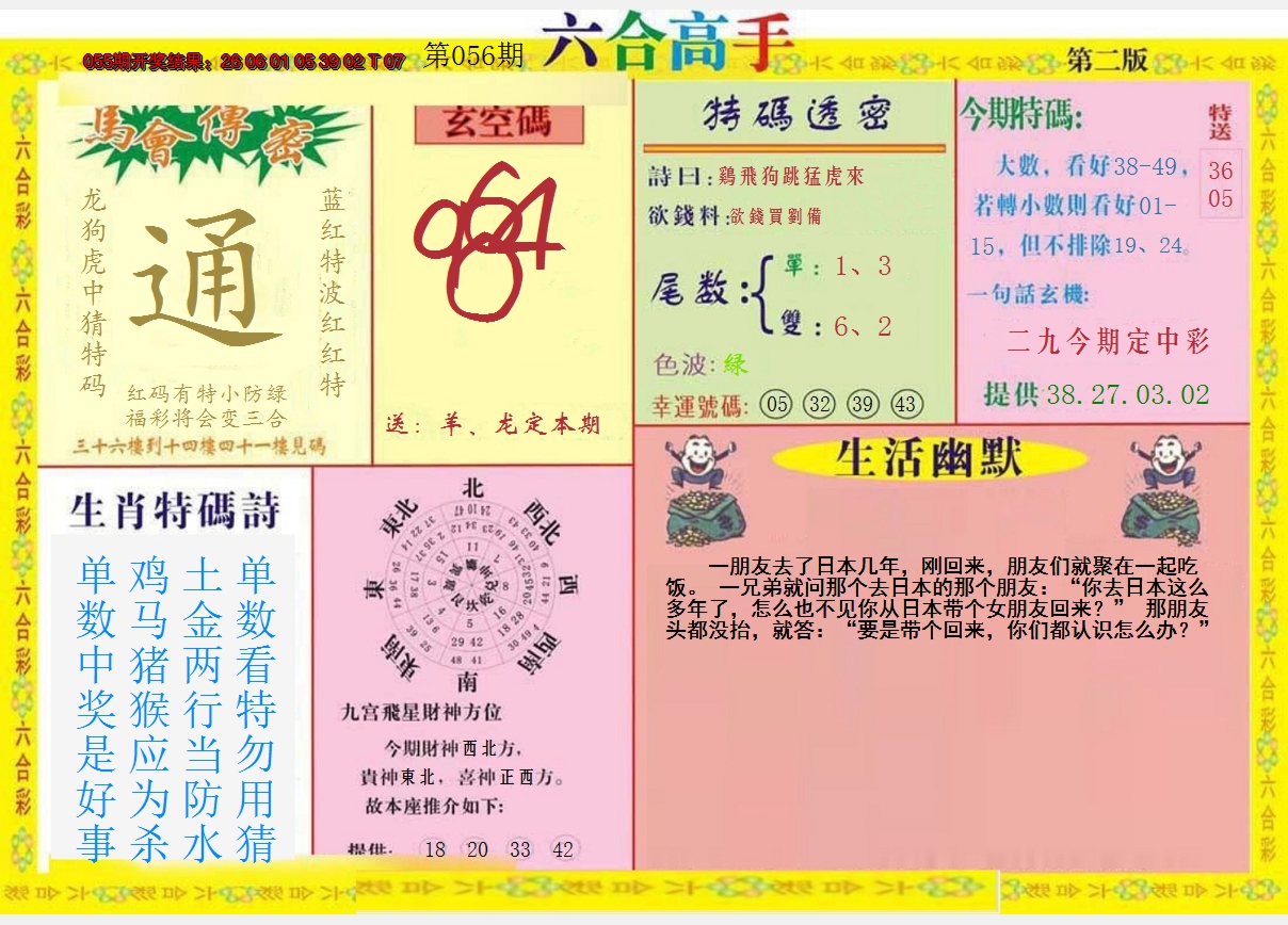 2025056期六合高手B