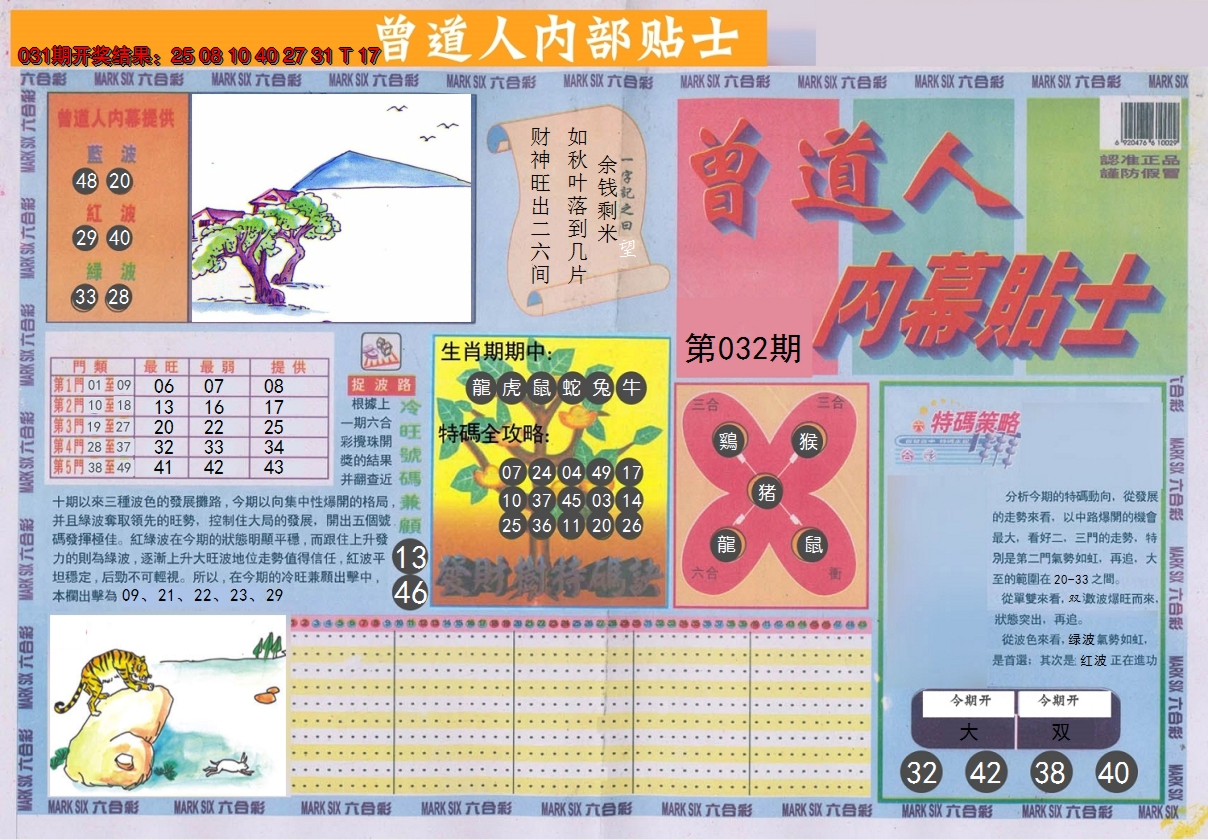 2025032期曾道人内幕贴士A