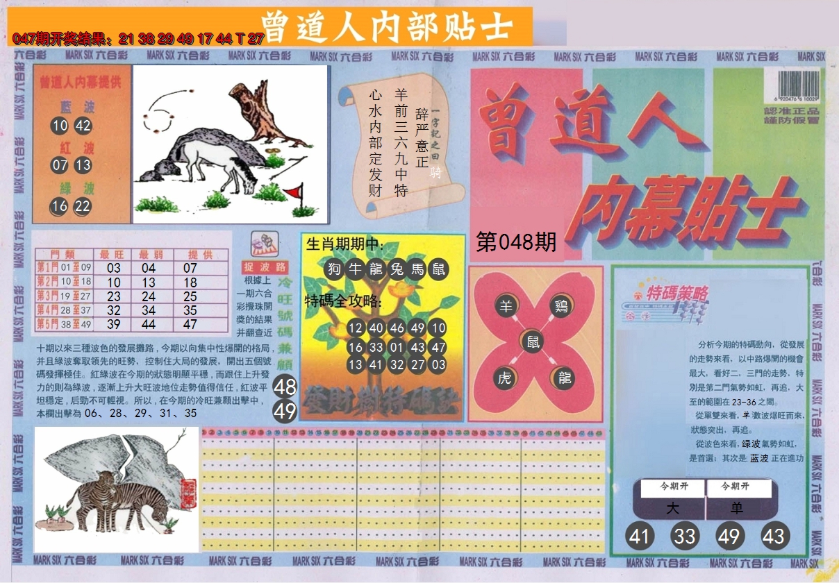 2025048期曾道人内幕贴士A