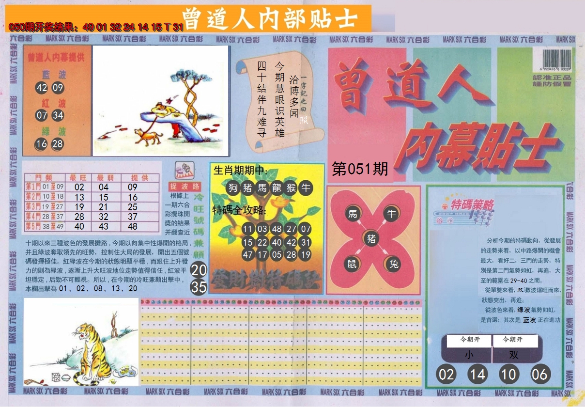 2025051期曾道人内幕贴士A
