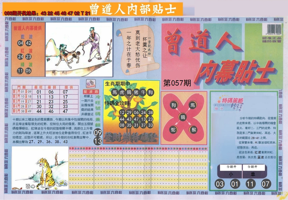 2025057期曾道人内幕贴士A