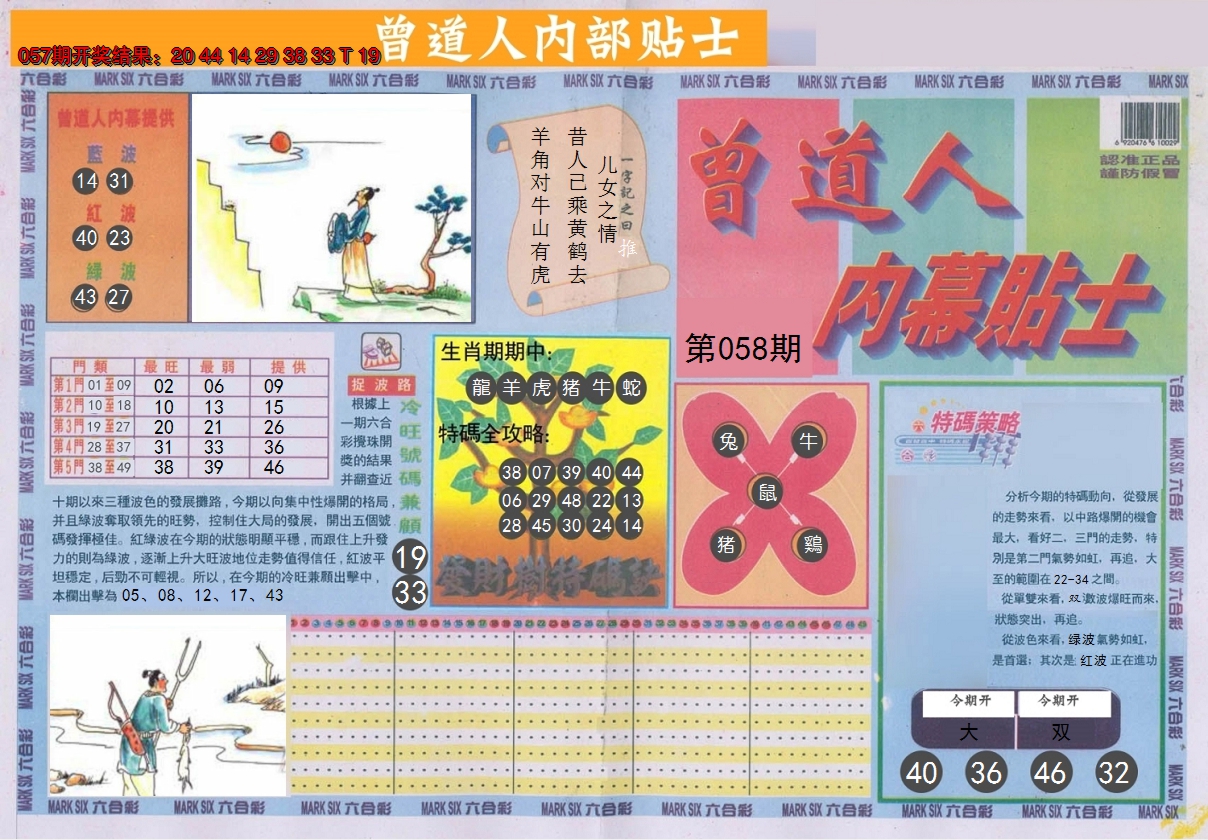 2025058期曾道人内幕贴士A