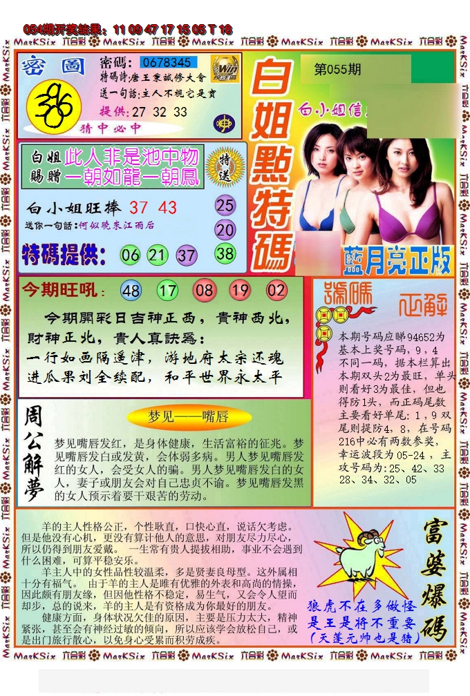 2025055期白小姐点特码