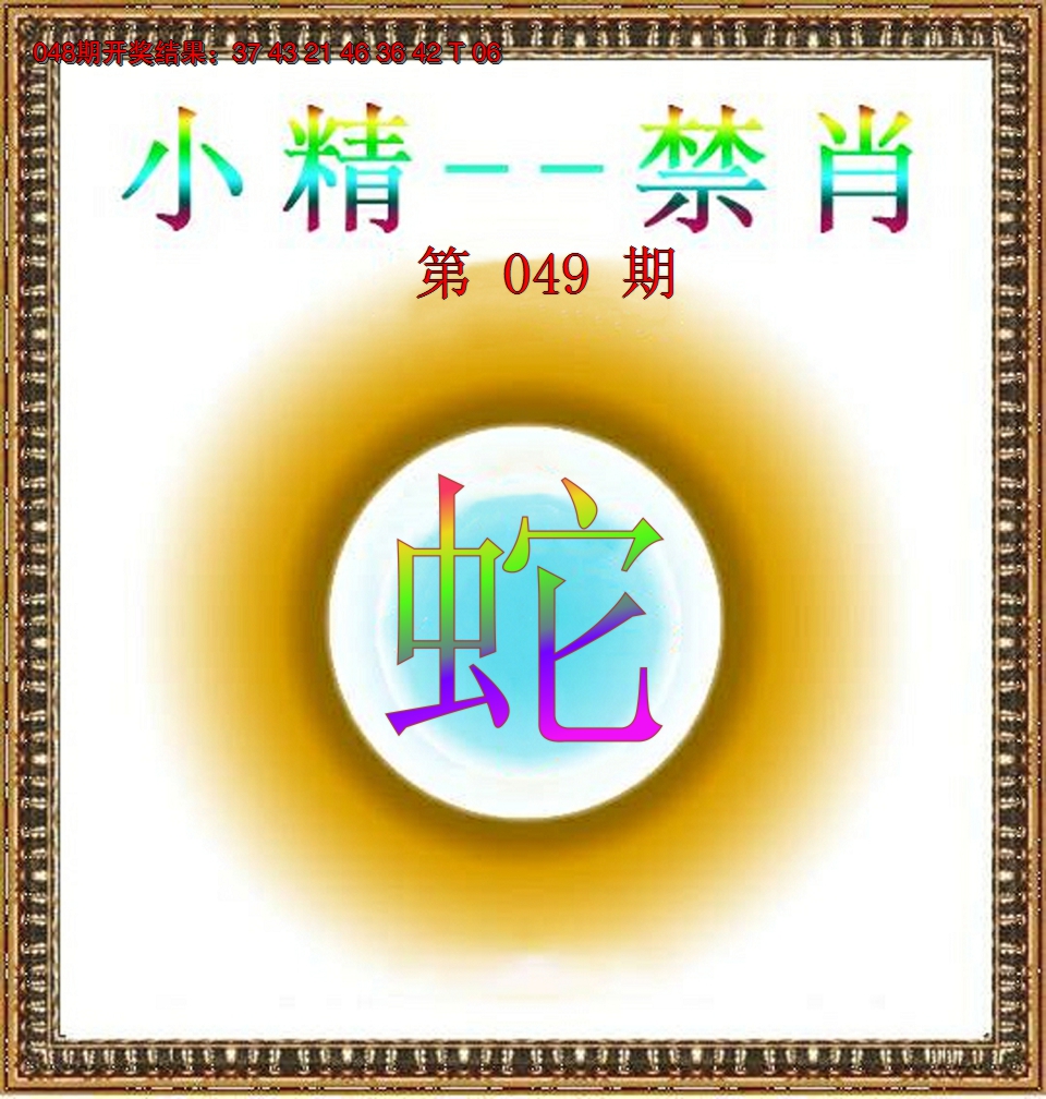 2025049期小精禁肖