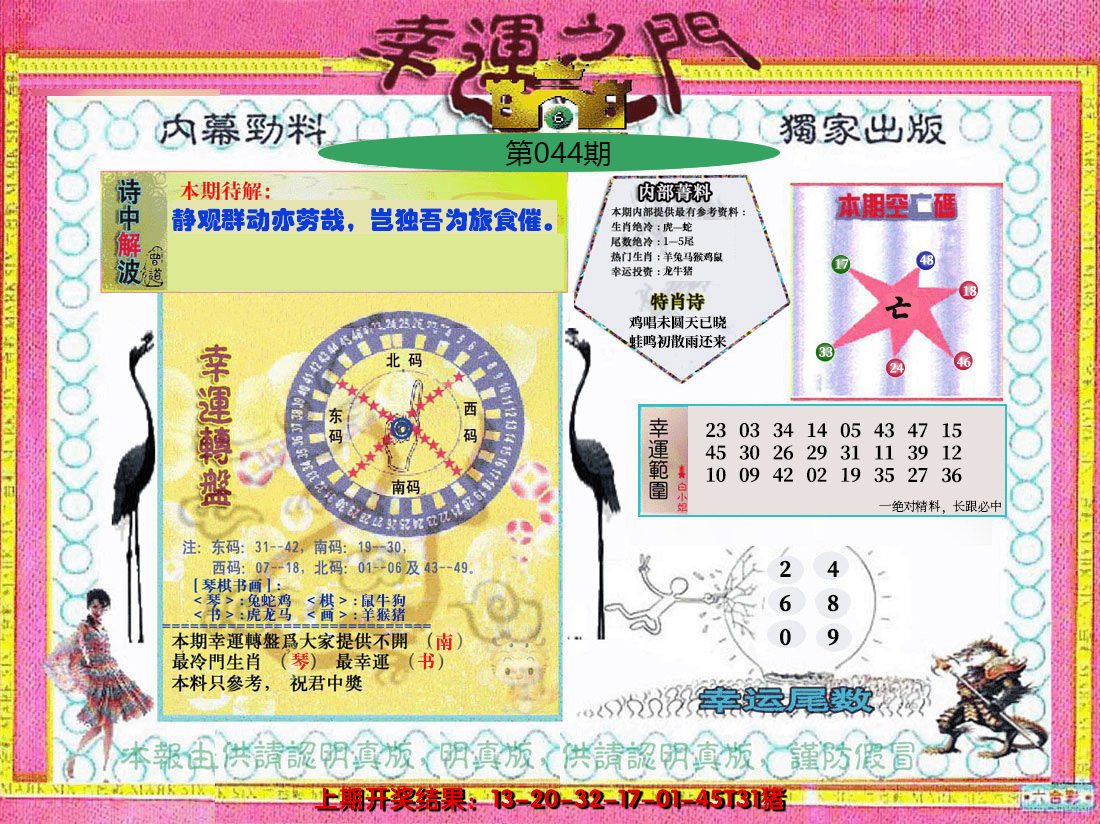 2025044期幸运之门