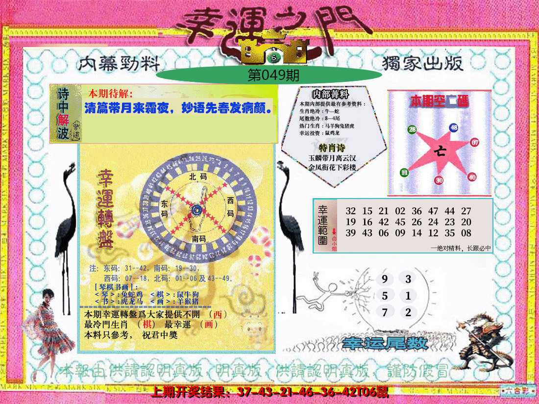 2025049期幸运之门