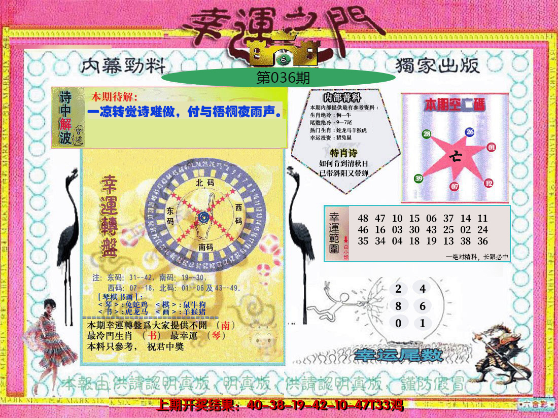 2025036期幸运之门