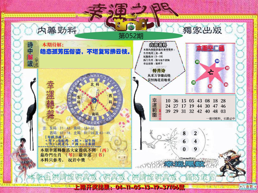 2025052期幸运之门