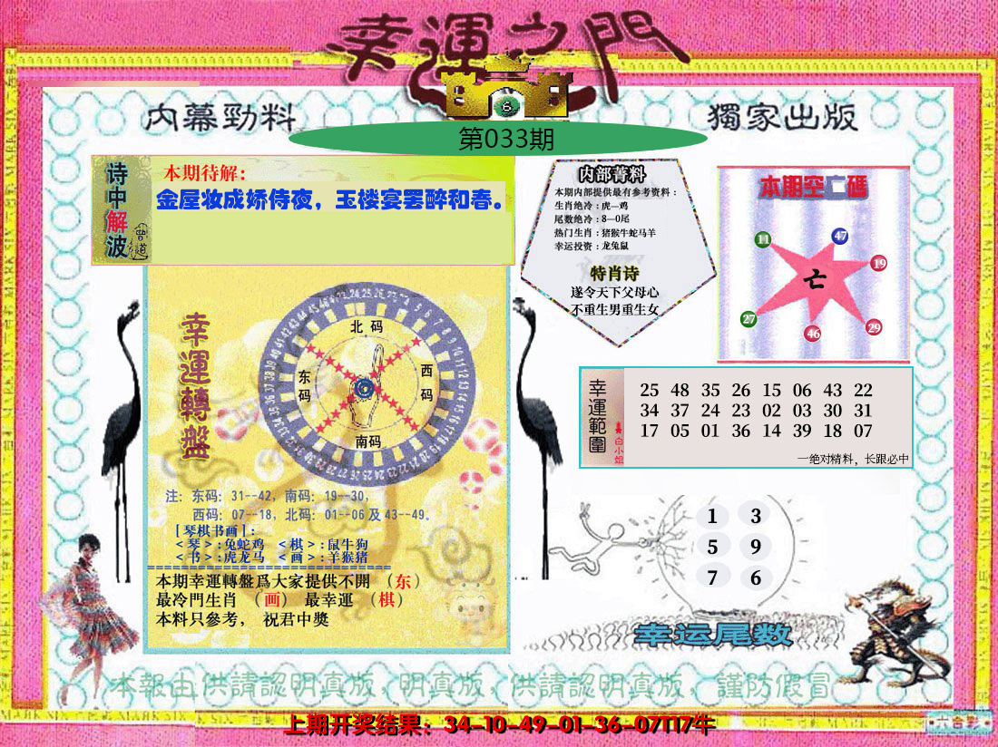2025033期幸运之门