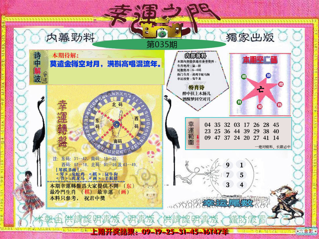 2025035期幸运之门