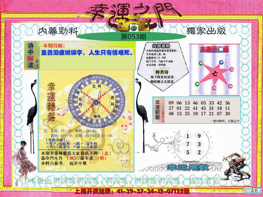 2025053期幸运之门