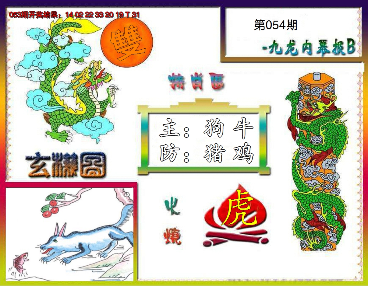 2025054期九龙内幕特肖图B