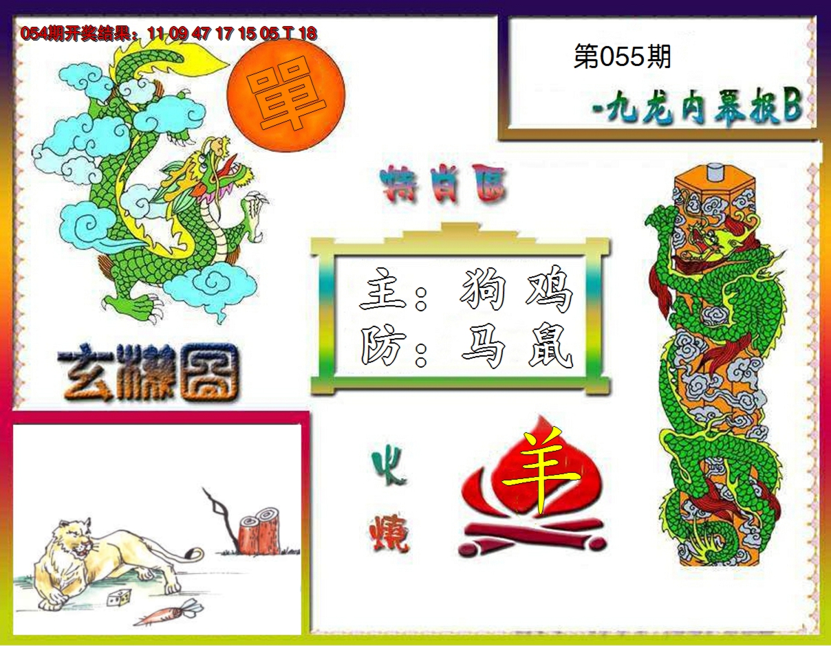 2025055期九龙内幕特肖图B