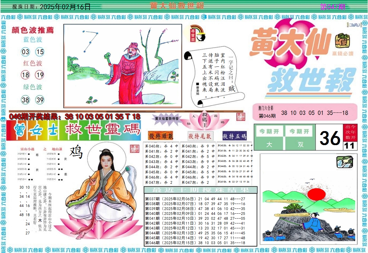 2025047期黄大仙救世A
