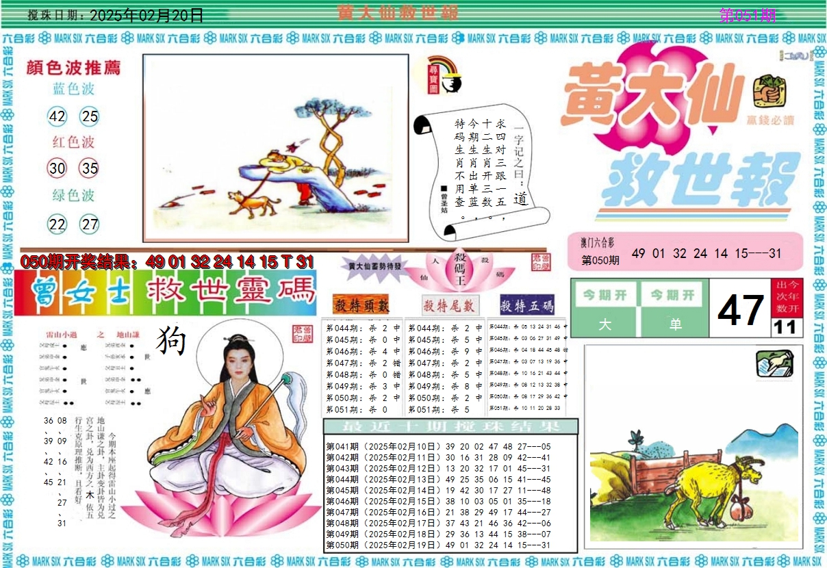 2025051期黄大仙救世A