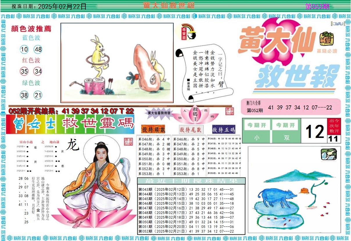 2025053期黄大仙救世A