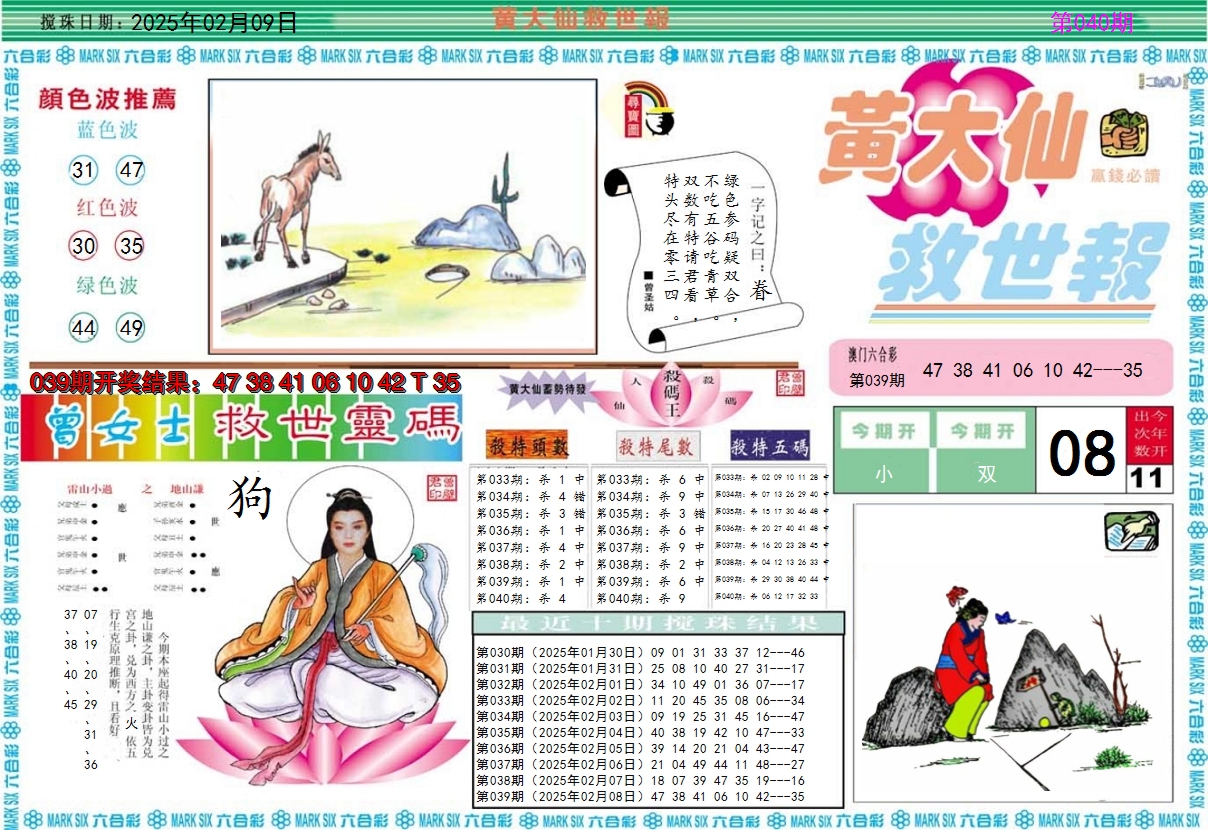 2025040期黄大仙救世A