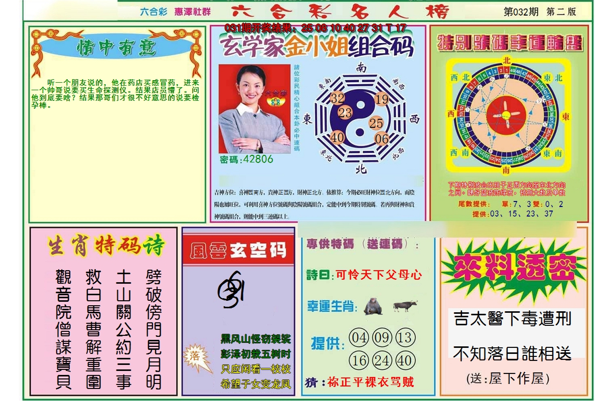 2025032期名人榜B