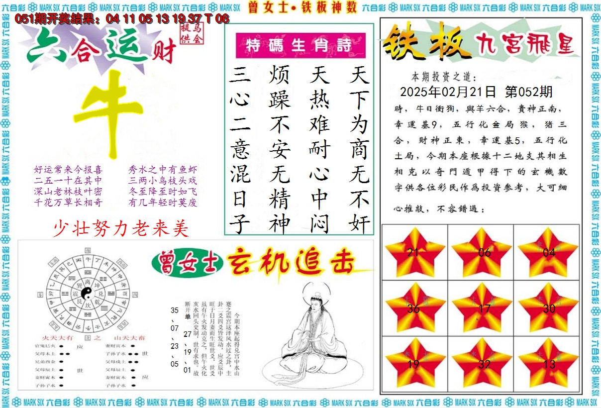 2025052期曾女士铁板神数B