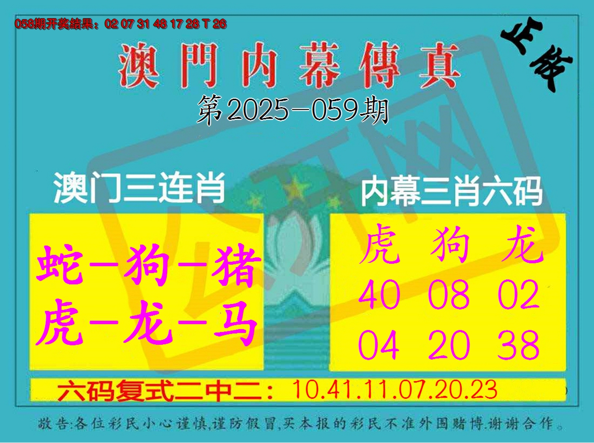 2025059期内幕传真三肖版