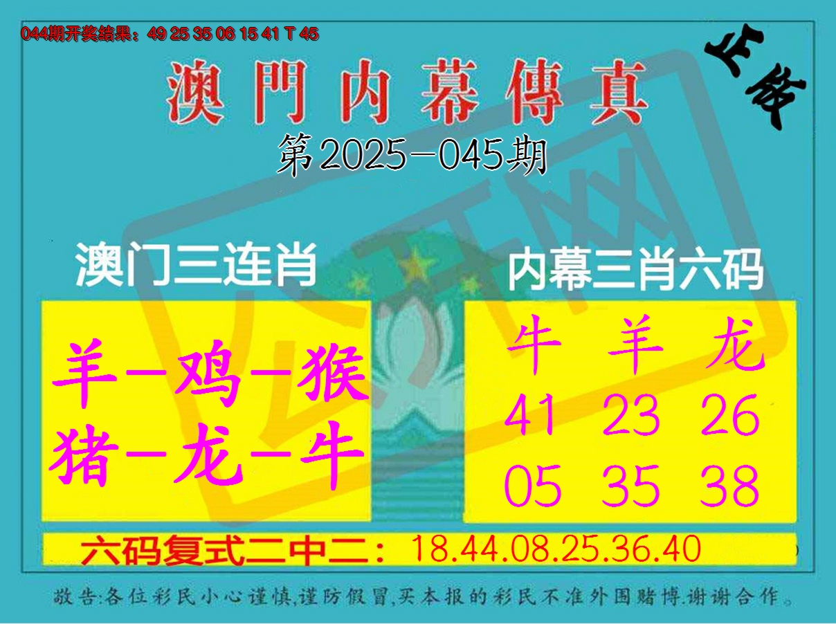 2025045期内幕传真三肖版