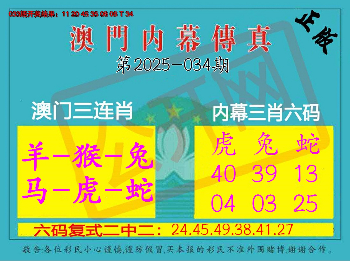 2025034期内幕传真三肖版