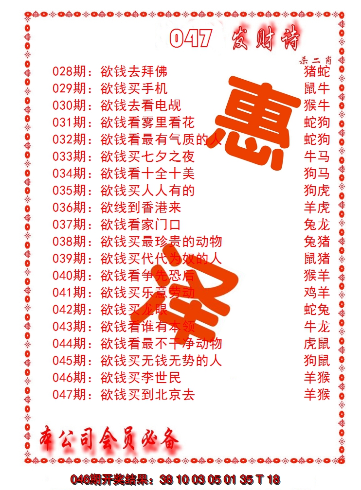 2025047期发财诗-AB
