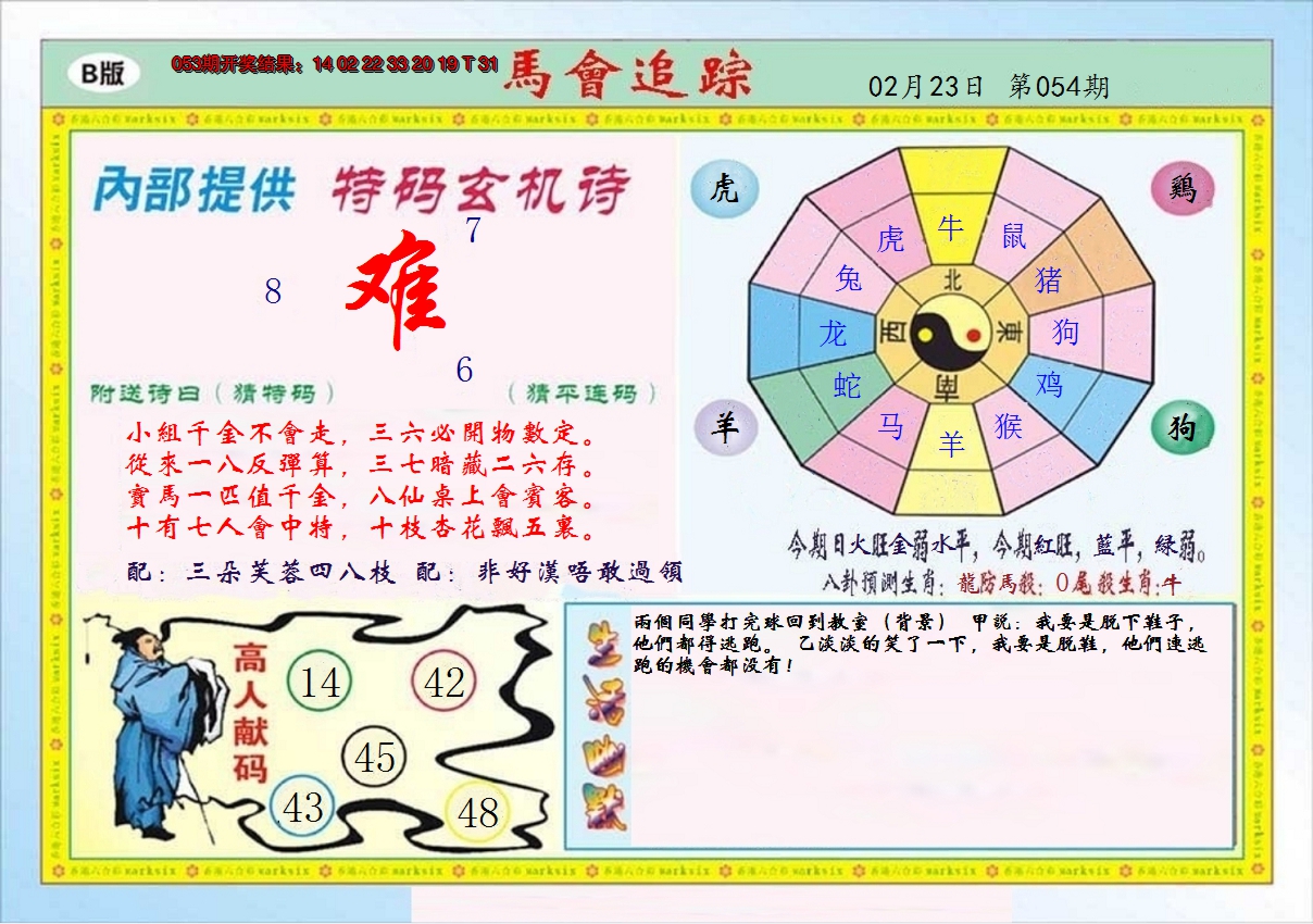 2025054期马会追踪B