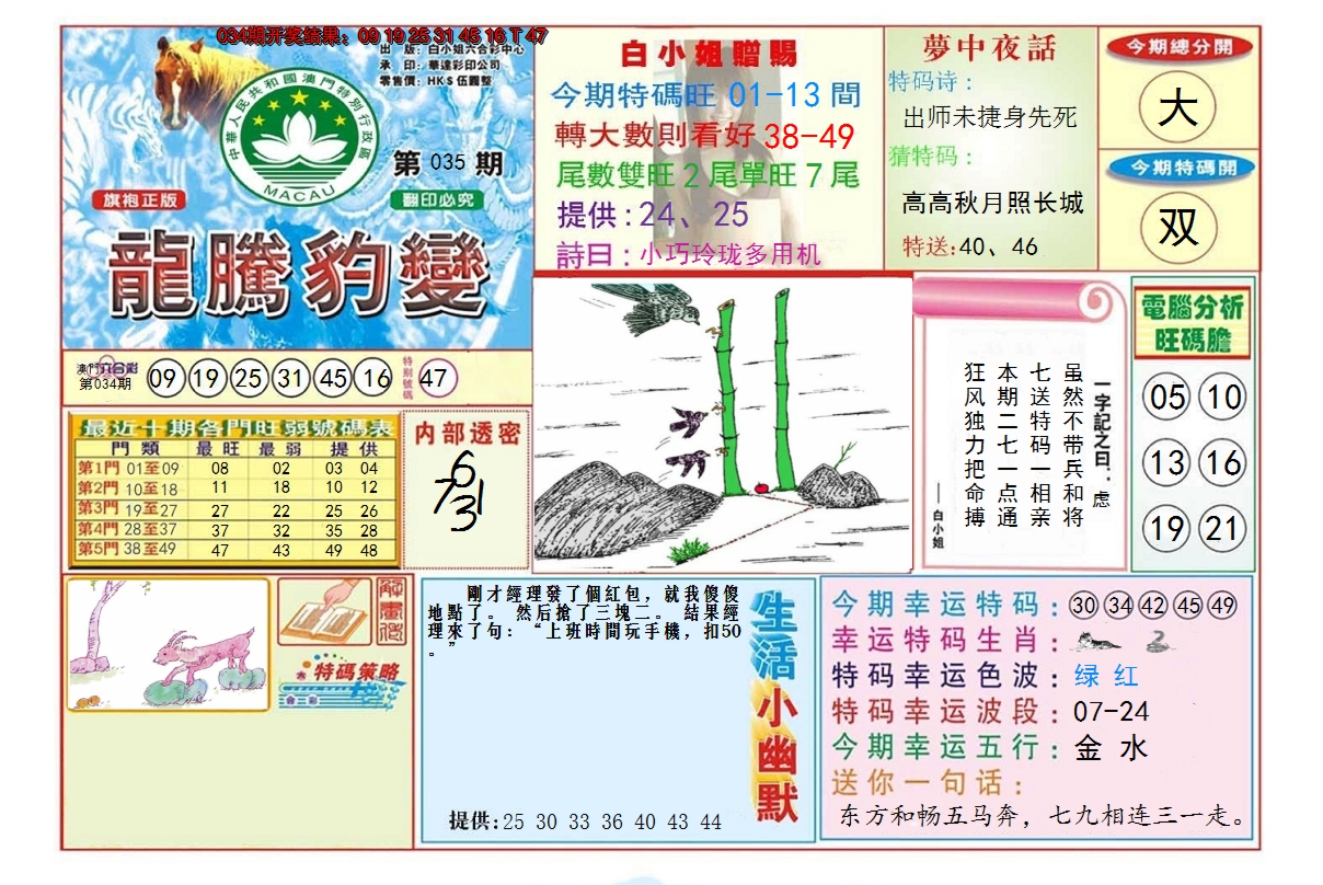 2025035期龙腾豹变