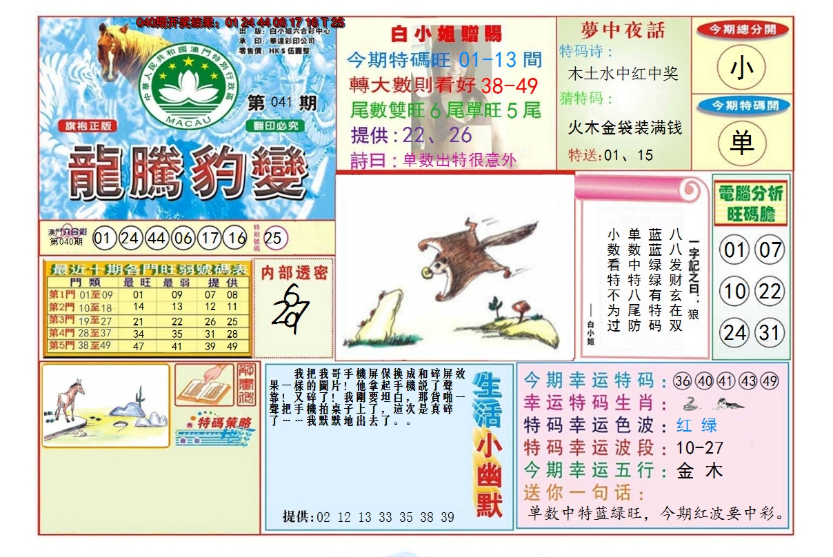 2025041期龙腾豹变