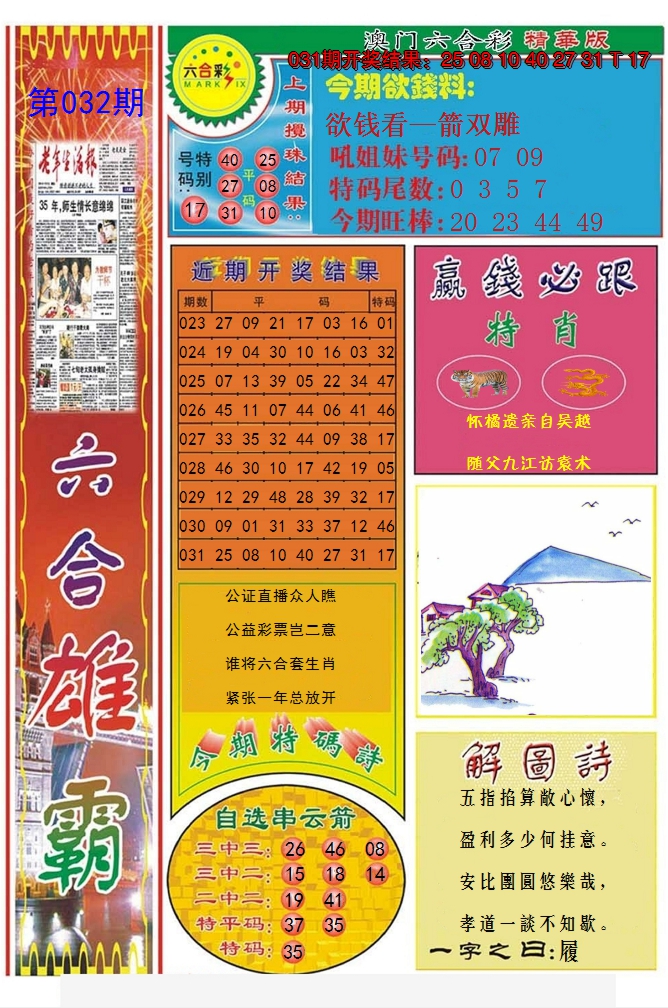 2025032期六合雄霸