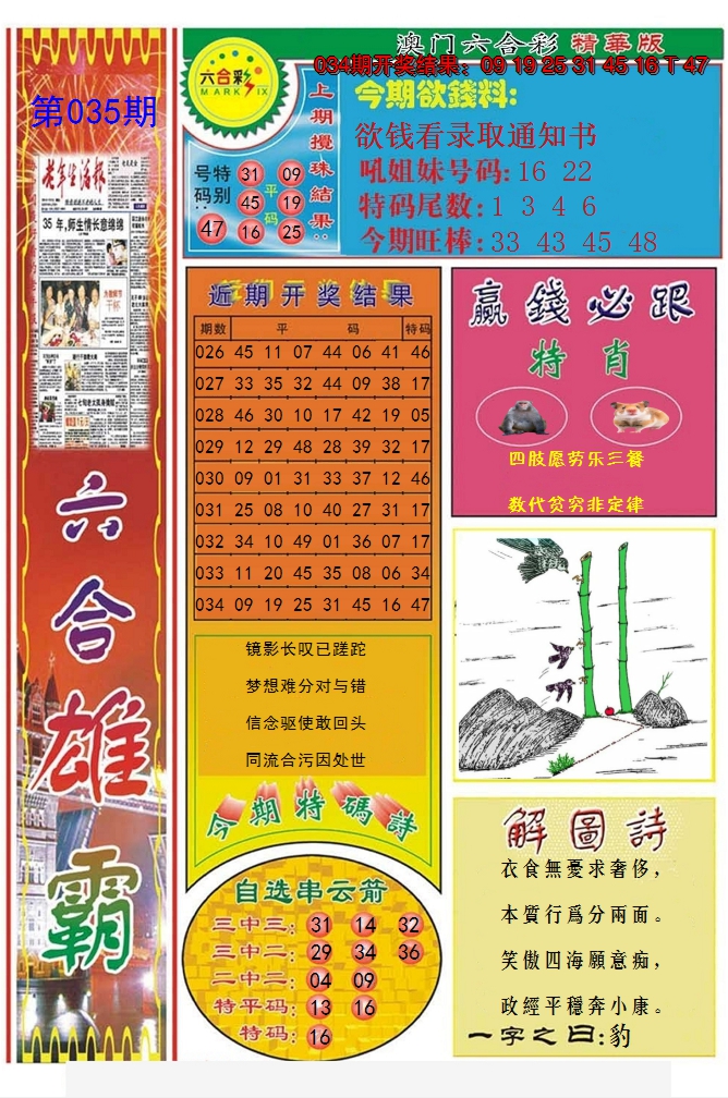 2025035期六合雄霸
