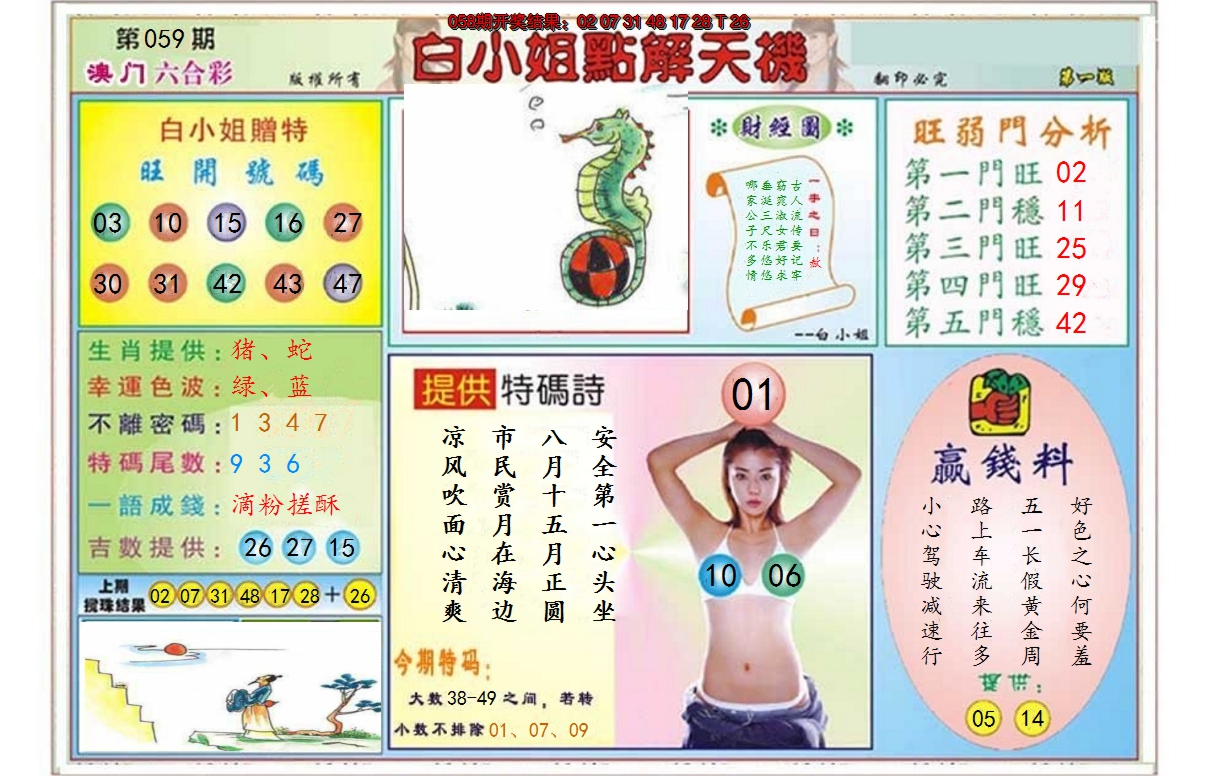 2025059期白小姐点解天机A