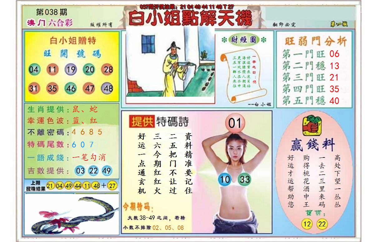 2025038期白小姐点解天机A