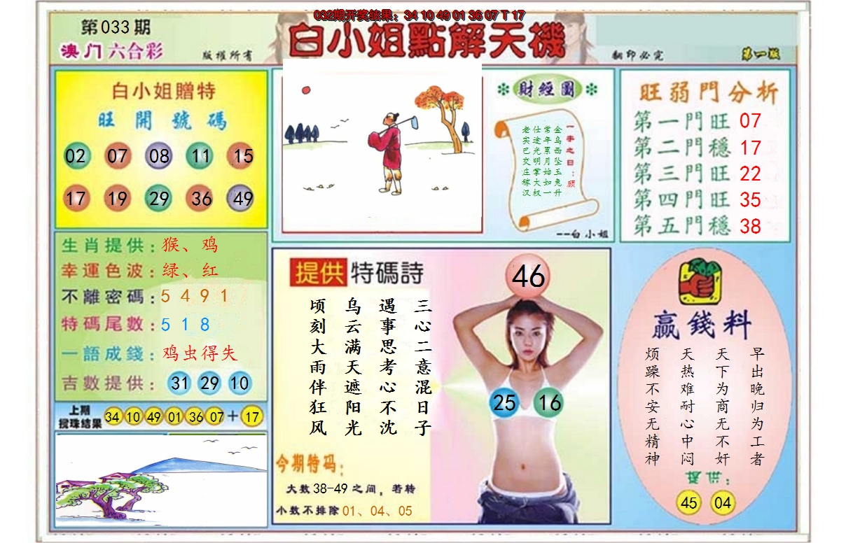 2025033期白小姐点解天机A