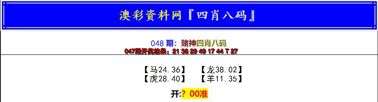 2025048期赌神四肖八码